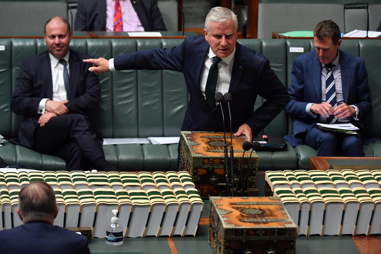 <p>File image: McCormack, who is serving as acting prime minister during a week-long absence for Scott Morrison, calls the US Capitol riots ‘unfortunate’</p> (Getty Images)