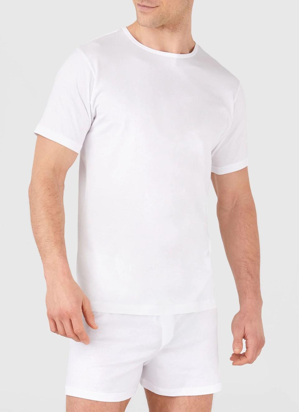 <p><a href="https://go.redirectingat.com?id=74968X1596630&url=https%3A%2F%2Fus.sunspel.com%2Fproducts%2Fmens-superfine-cotton-underwear-t-shirt-in-white-mtsh4001-whaa%3Fvariant%3D40594571001908&sref=https%3A%2F%2Fwww.menshealth.com%2Fstyle%2Fg26434644%2Fbest-undershirts-for-men%2F" rel="nofollow noopener" target="_blank" data-ylk="slk:Shop Now;elm:context_link;itc:0;sec:content-canvas" class="link ">Shop Now</a></p><p>Superfine Cotton Underwear T‑shirt</p><p>sunspel.com</p><p>$65.00</p>