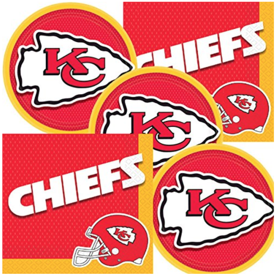 Chiefs NFL Team Logo Plates And Napkins Set