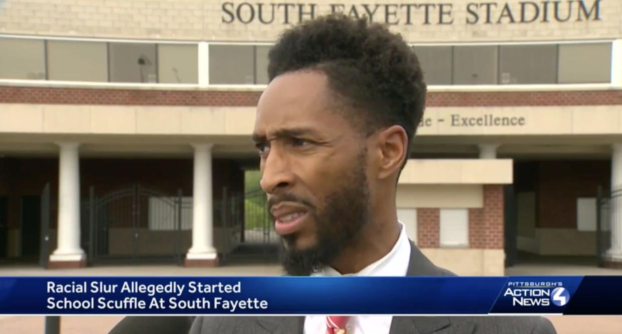 Criminal defense attorney Blaine Jones is challenging a Pennsylvania school district for not stopping "systemic racism" among students. (Screenshot: WTAE)