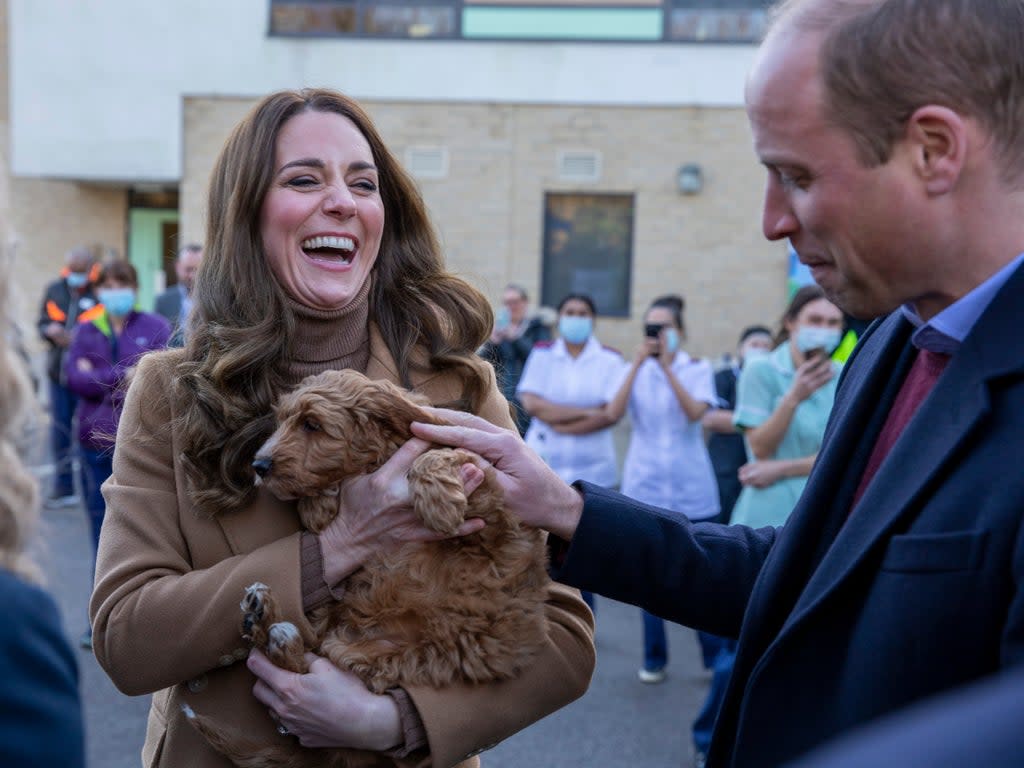 The Duke and Duchess of Cambridge meet 10-week-old Alfie (PA)