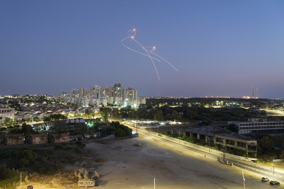Israel’s Iron Dome anti-missile system fired missiles to intercept rockets launched from the Gaza Strip toward Israel, in Ashkelon southern Israel, on Aug. 7, 2022. <a href="https://newsroom.ap.org/detail/APTOPIXIsraelPalestinians/38e73b2d21514dc68885161f4df98111/photo" rel="nofollow noopener" target="_blank" data-ylk="slk:AP Photo/Tsafrir Abayov;elm:context_link;itc:0;sec:content-canvas" class="link ">AP Photo/Tsafrir Abayov</a>