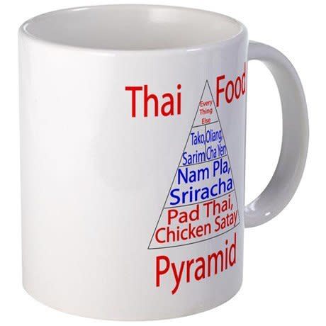 Thai Food Pyramid Mug&nbsp;<br />$9.95, <a href="http://www.cafepress.com/mf/56802782/thai-food-pyramid_mugs?productId=1637107444" target="_blank">Cafe Press.</a>