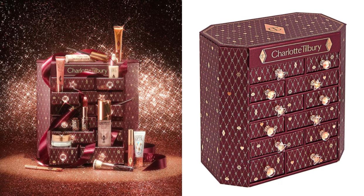 the charlotte tilbury advent calendar and a sneak peak of what's inside