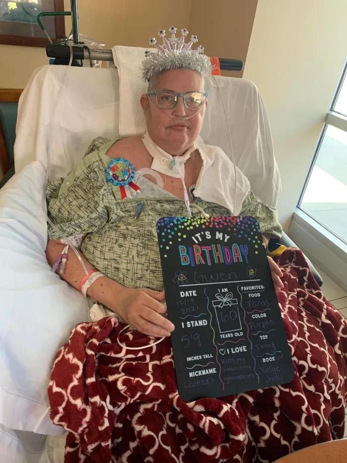 Gwen Starkey spent her 60th birthday in a hospital bed. She spent nearly all of 2021 on a ventilator after getting COVID-19.