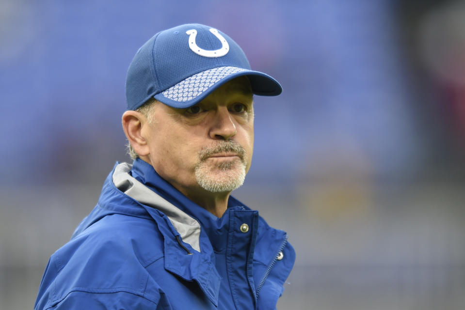 Chuck Pagano is expected to coach his last game with the Colts on Sunday. (AP)