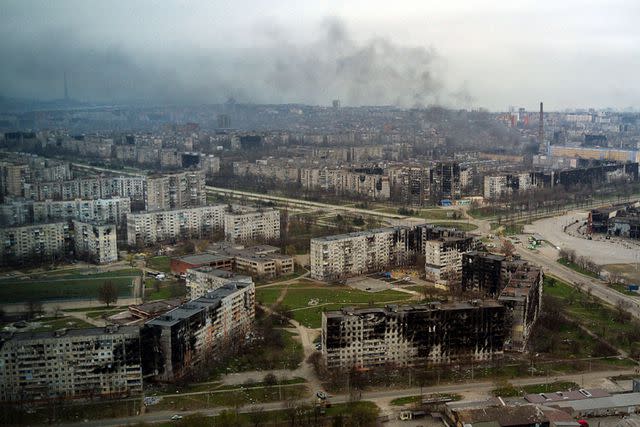 ANDREY BORODULIN/AFP via Getty A city in Ukraine is ravaged by the war against Russia