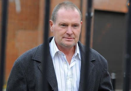 Former England soccer player Paul Gascoigne leaves Northallerton magistrates court in Northallerton, northern England November 3, 2010. REUTERS/Nigel Roddis