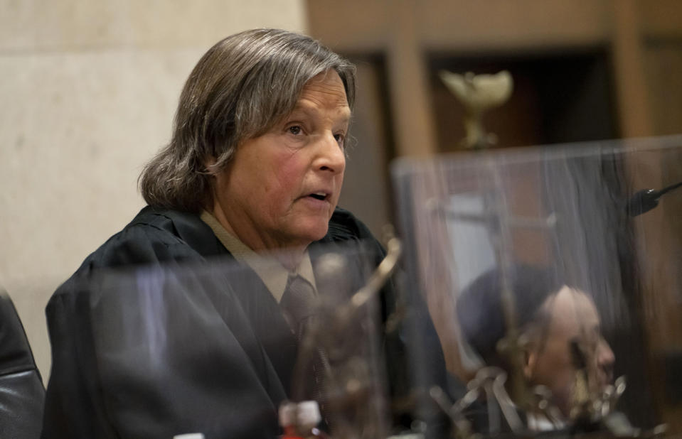 Judge James Linn speaks during a sentencing hearing for actor Jussie Smollett at the Leighton Criminal Court Building, Thursday, March 10, 2022, in Chicago. (Brian Cassella/Chicago Tribune via AP, Pool)via AP, Pool)