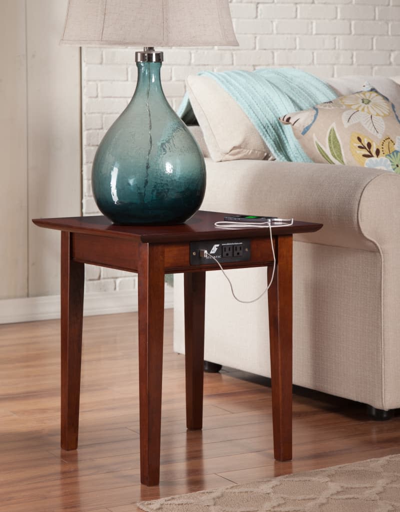 Shaker End Table with Charging Station