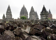 <b><p>Prambanan Temple (Yogyakarta, Indonesia)</p></b> <p>The massive Hindu temple site houses 8 main shrines and 250 surrounding smaller ones.</p>
