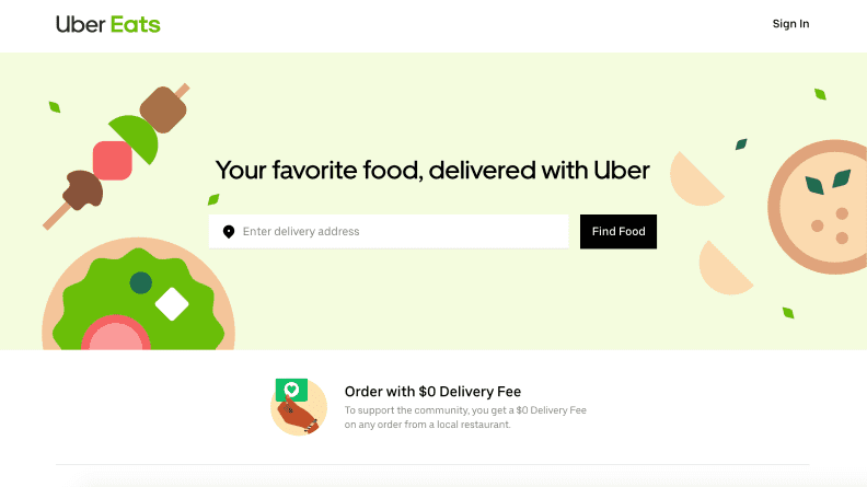 Get no-contact delivery with Uber's food delivery service.