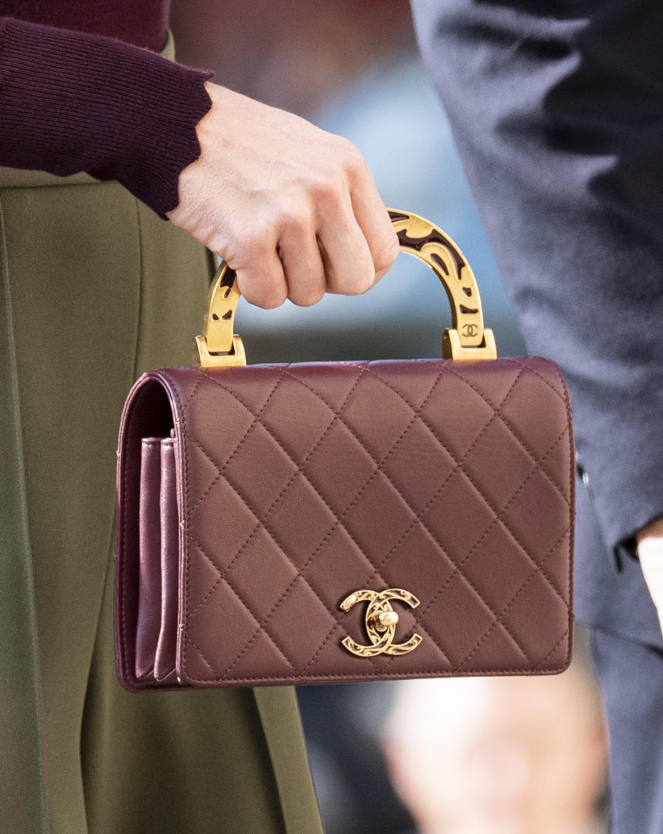 A close-up of the Duchess of Cambridge's Chanel bag [Photo: Getty]
