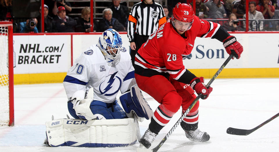 Where does Elias Lindholm fit amongst Calgary’s lines? (Getty Images)