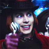 Johnny Depp dances as Willy Wonka