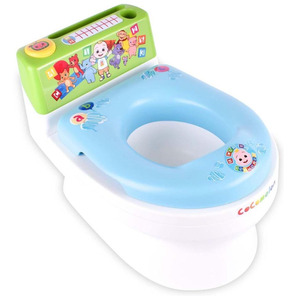 <p><a href="https://go.redirectingat.com?id=74968X1596630&url=https%3A%2F%2Fwww.walmart.com%2Fip%2FCoComelon-Musical-Transition-Potty-Trainer-Complete-with-Splash-Guard-Tracking-Chart-and-Bonus-Storage-Unisex%2F940983616&sref=https%3A%2F%2Fwww.bestproducts.com%2Fparenting%2Fbaby%2Fg80%2Fpotty-training-chairs-and-seats%2F" rel="nofollow noopener" target="_blank" data-ylk="slk:Shop Now;elm:context_link;itc:0;sec:content-canvas" class="link ">Shop Now</a></p><p>Musical Transition Potty Trainer</p><p>$29.97</p><p>walmart.com</p>