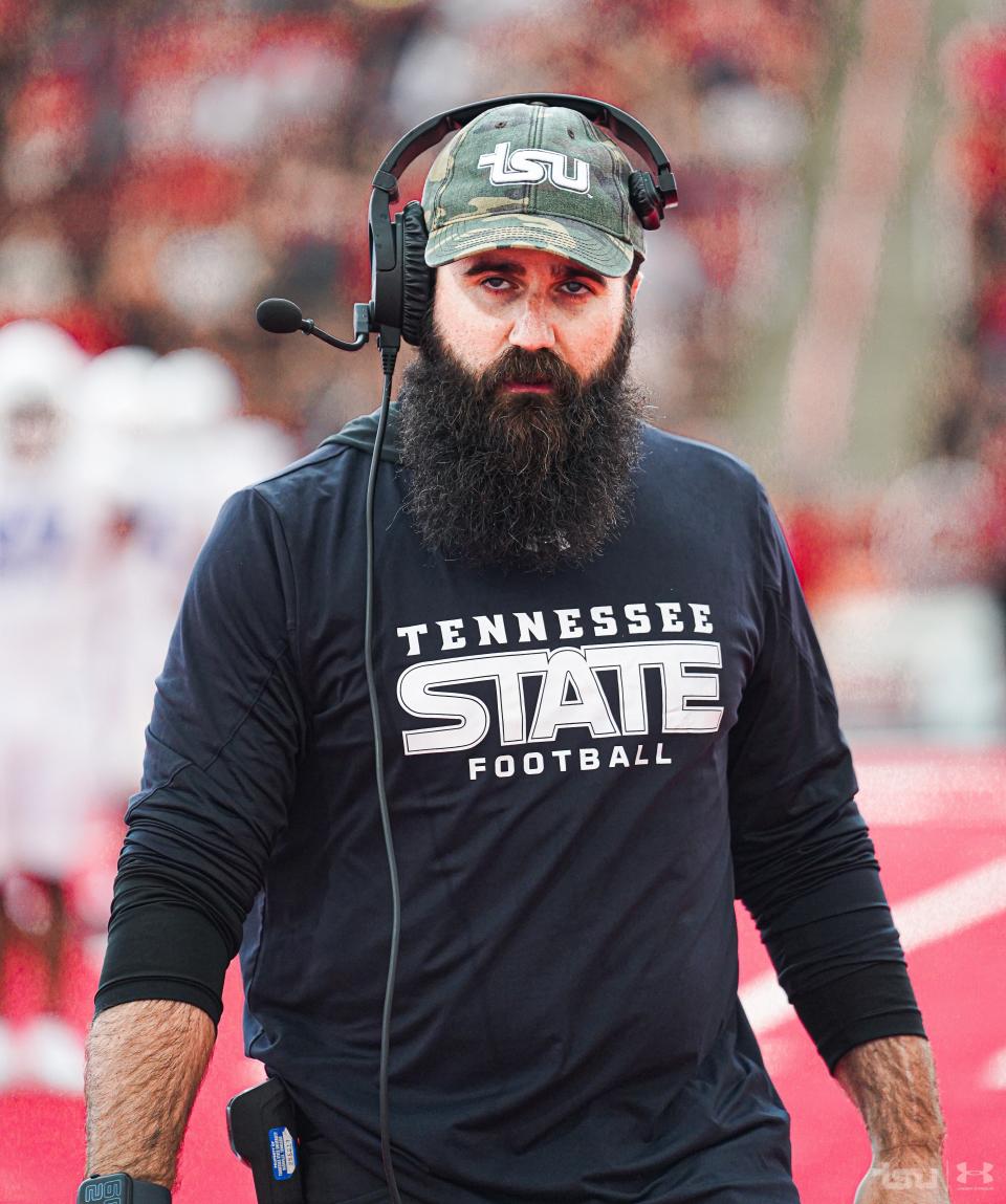 Tennessee State defensive coordinator Brandon Fisher faces the enormous task Saturday of slowing the Notre Dame offense led by Wake Forest transfer quarterback Sam Hartman.