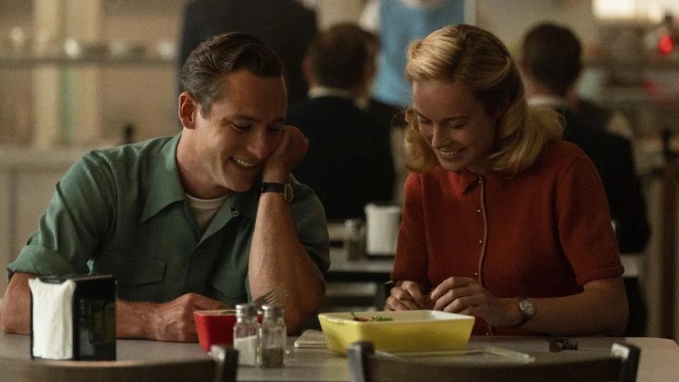 Lewis Pullman and Brie Larson in “Lessons in Chemistry” (Apple TV+)