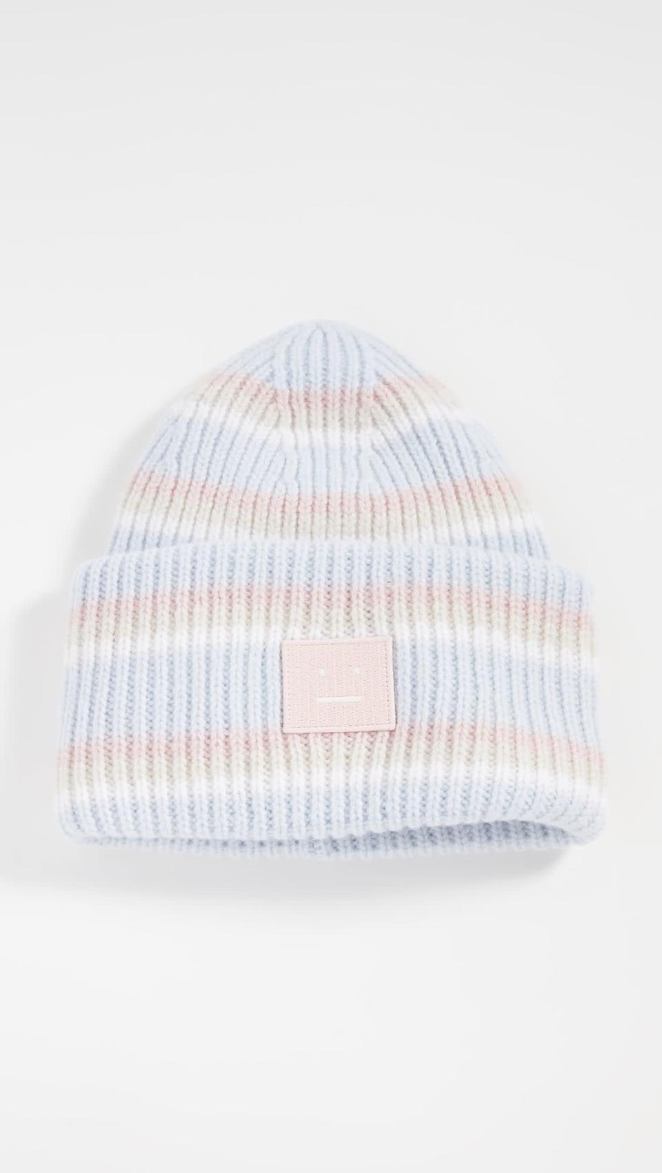 <p>They'll stay warm while looking cool in this <span>Acne Studios Multi Blue Beanie</span> ($180). We absolutely adore the colorful pattern.</p>