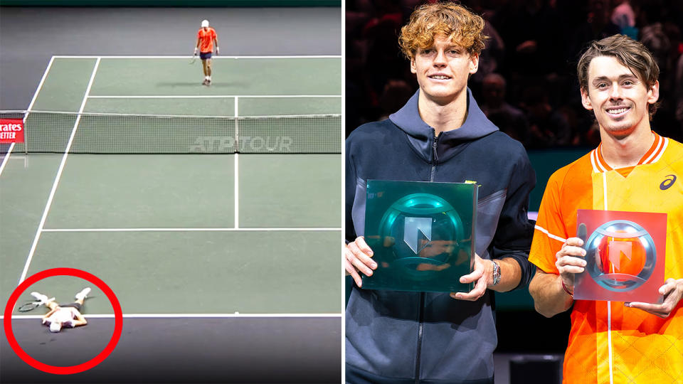 Alex de Minaur and Jannik Sinner, pictured here in the Rotterdam Open final.