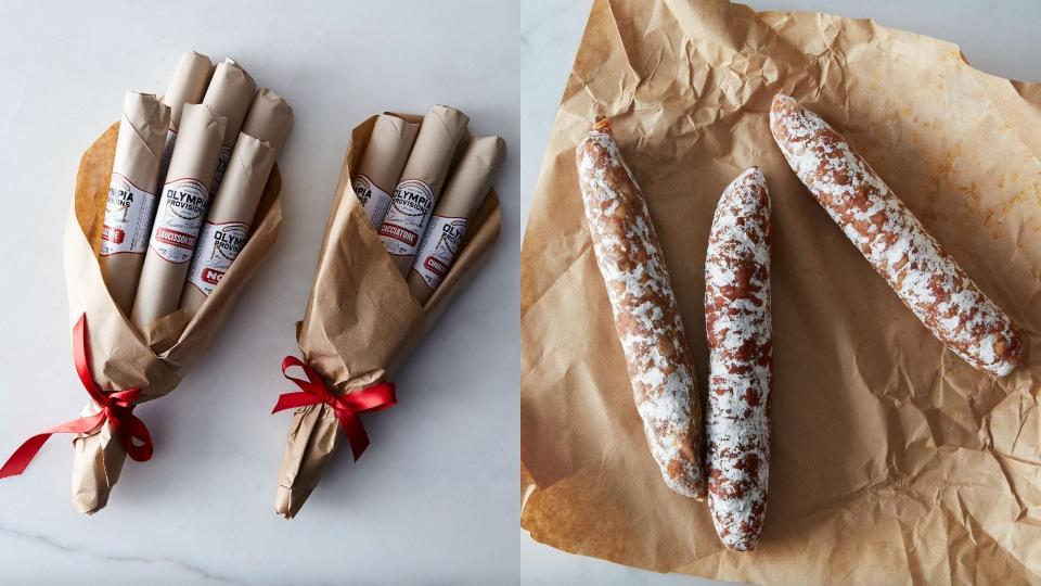 Swap flowers for a charming (and delicious) salami bouqet