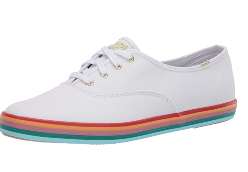 Keds Womens Champion Rainbow Foxing Fashion Sneakers. Image via Amazon.