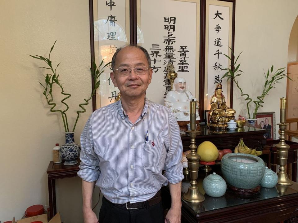 華裔環境土壤學博士徐仕林表示，他與太太都拒絕接種新冠肺炎疫苗。（記者啟鉻／攝影）