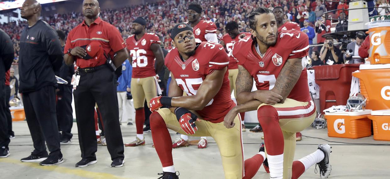 Colin Kaepernick has inspired protests from professional sports on down to high schools. (AP)