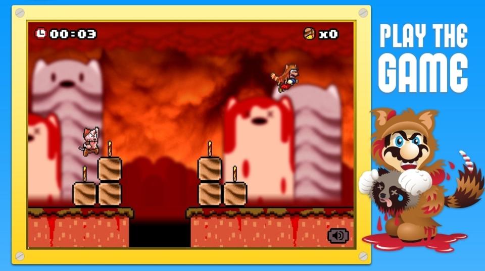 Mario als Feindbild? Kaum zu glauben, aber die Tierrechts-Organisation PETA bot ein kostenloses Online-Spiel mit Mario als Fiesling an. Der Grund für die Anti-Mario-Kampagne: Das Nintendo-Maskottchen konnte in "Super Mario 3D Land" ein Waschbärenkostüm tragen. (Bild: Peta)