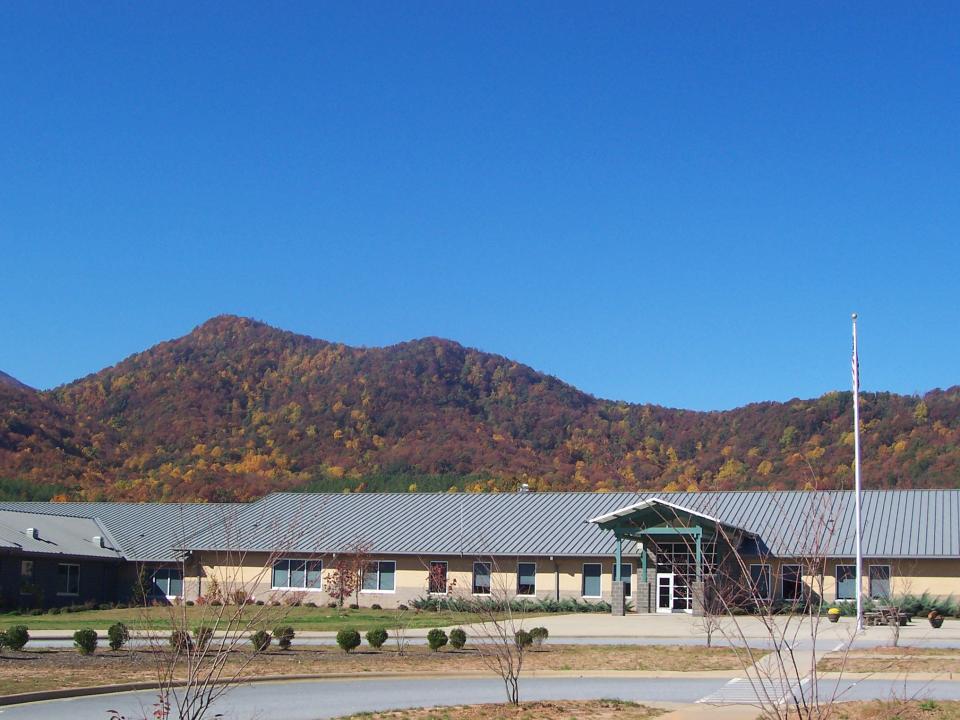 A view of Little White Oak Mountain from Polk County Middle School.