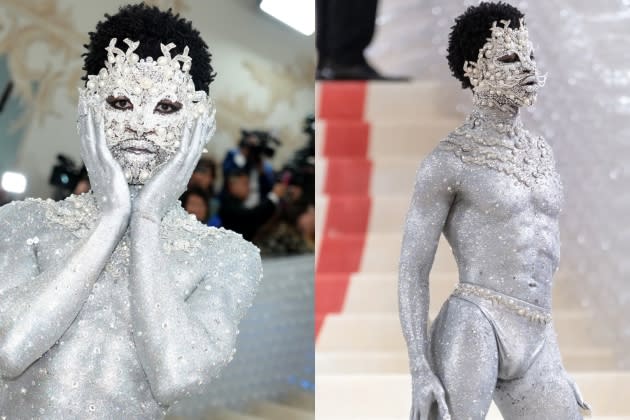 Lil Nas X’s Silver Nude Look For The 2023 Met Gala Divides Fans