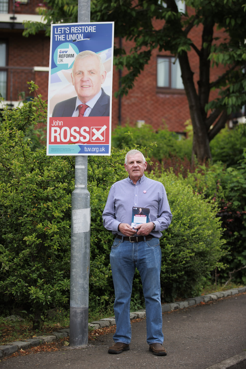 John Ross is running for the TUV and hoping to attract votes from disaffected DUP voters (Liam McBurney/PA)