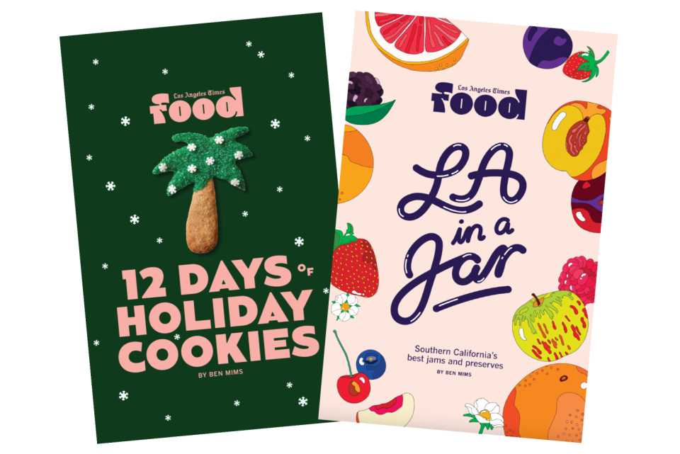 Two L.A. Times Food zines: "12 Days of Holiday Cookies" and "L.A. in a Jar"