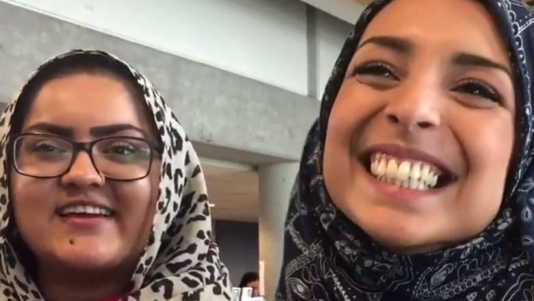 Women don Muslim headscarves at 'Hijab for a Day' event