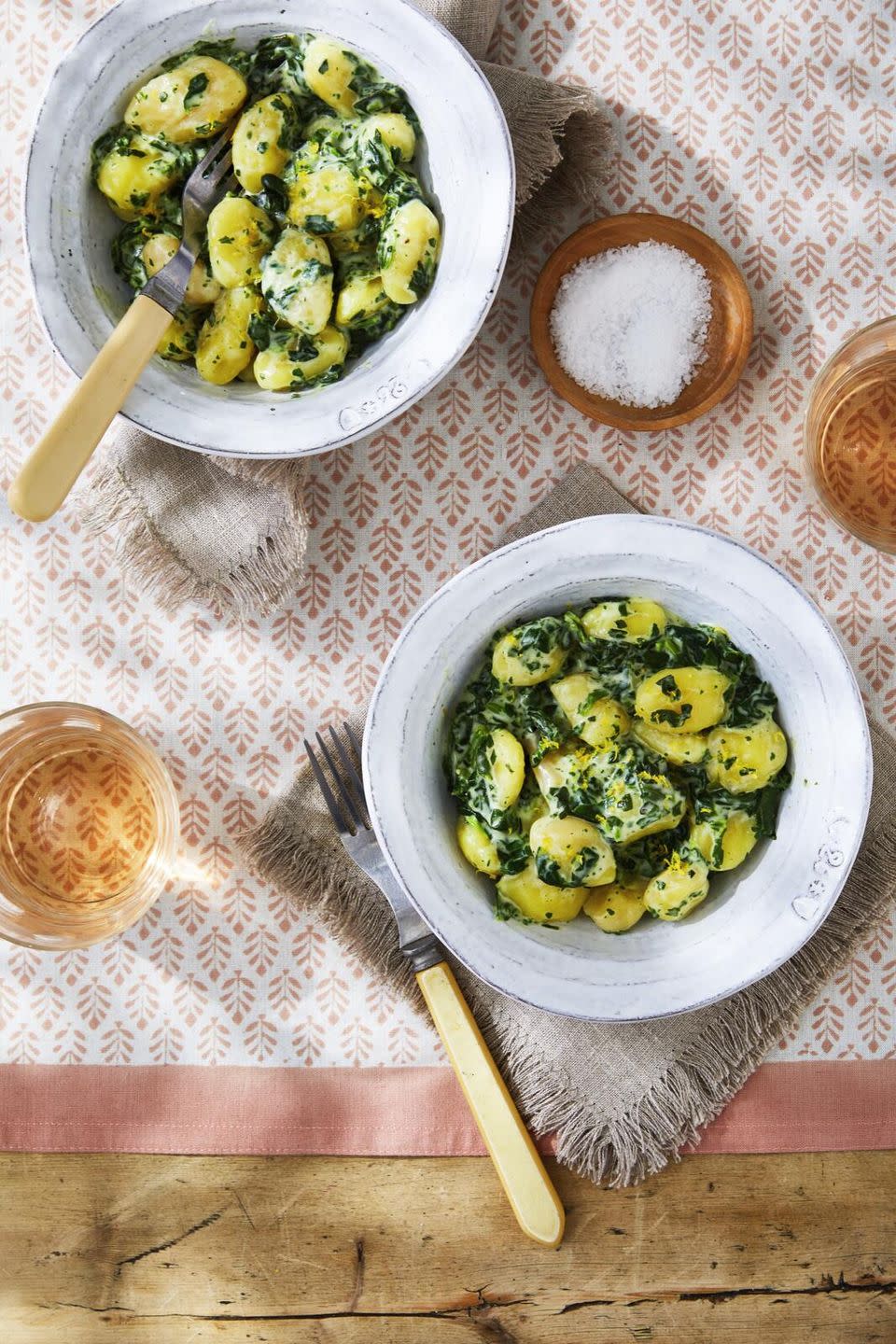 gnocchi with creamed spinach