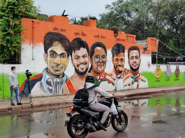 Wall Mural in Delhi to commemorate Tokyo Paralympic Winners (Photo/ANI)