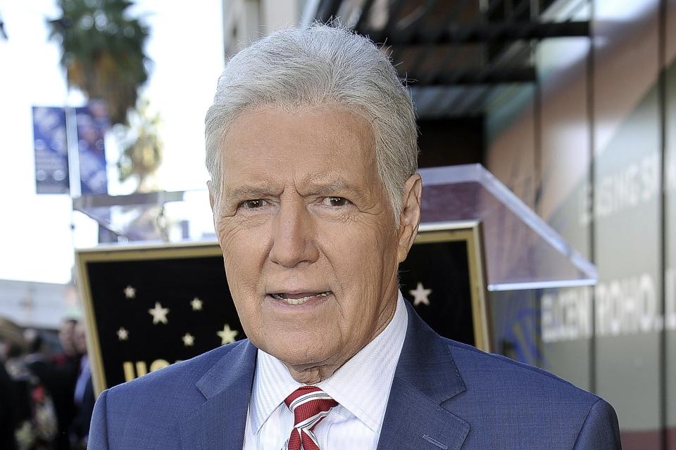 Alex Trebek, host of "Jeopardy!" for 34 years, seen in a 2019 photo. He died Nov. 8, 2020, after battling pancreatic cancer for nearly two years.