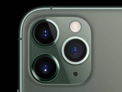 The iPhone 11 is designed with two cameras on top of each other while the "Pro" models feature a triple camera layout.