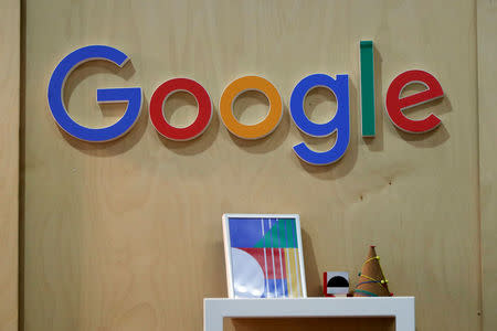 FILE PHOTO: The Google logo is seen at the Young Entrepreneurs fair in Paris, France, February 7, 2018. REUTERS/Charles Platiau /File Photo