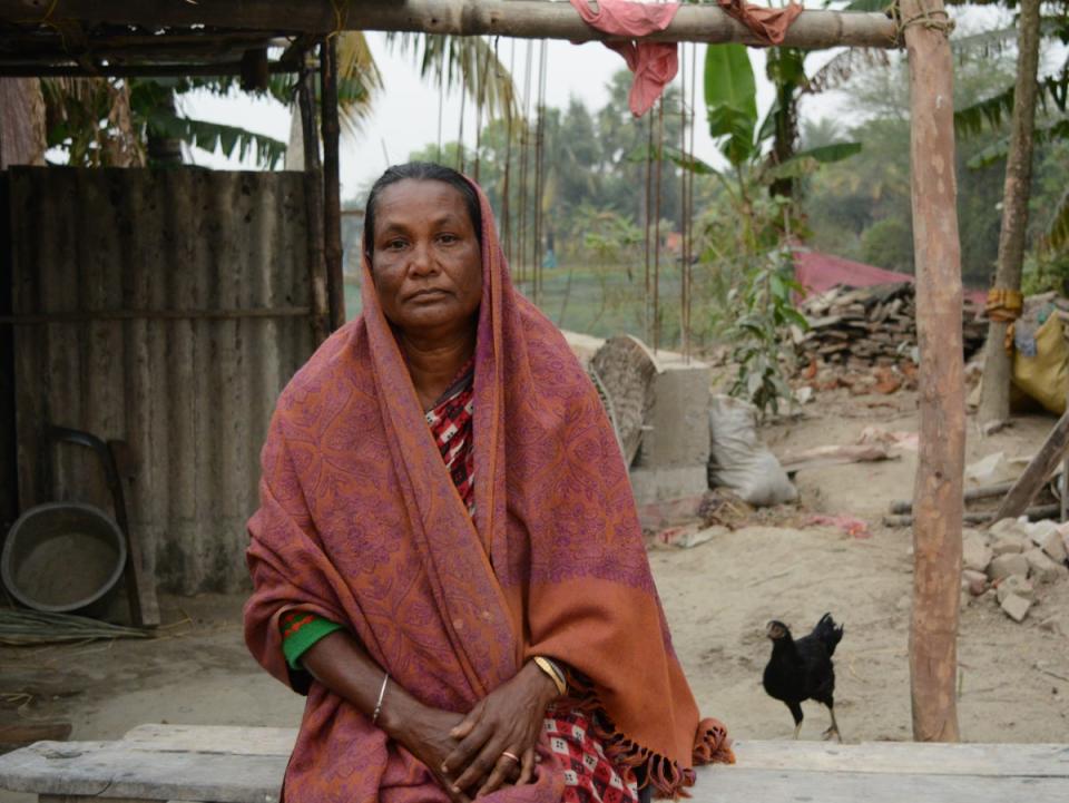 Aarti Mondol, 60, lost her husband after Aila cyclone (Namita Singh/The Independent)