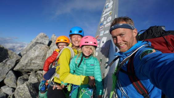 The Houlding family pictured on their climb. (SWNS)