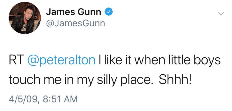 James Gunn has explained why he tweeted the provocative tweets. Source: Twitter/ James Gunn