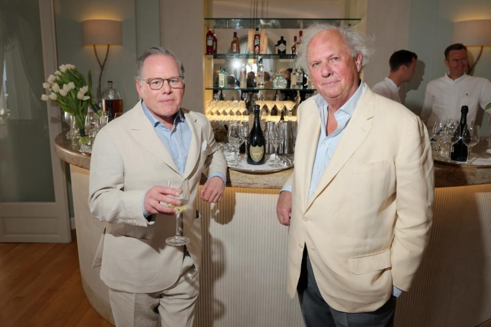 Warner Bros. Discovery CEO David Zaslav (seen left with Graydon Carter) sent Lemon the bottle of wine as a peace offering, according to a report. Getty Images for Air Mail/Warner Brothers Discovery