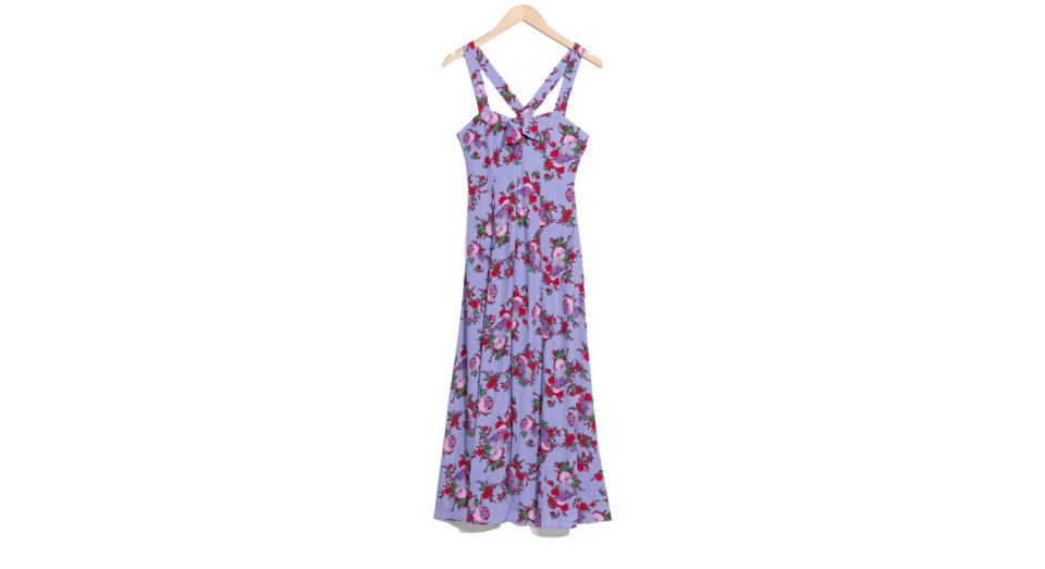 <p>& Other Stories have come through with the amazing summer dresses this season. How perfect would this lilac floral number be for a sumer wedding?<br><a rel="nofollow noopener" href="https://www.stories.com/en_gbp/sale/all-sale/product.floral-sweetheart-midi-dress-purple-floral.0607466001.html" target="_blank" data-ylk="slk:Buy here.;elm:context_link;itc:0;sec:content-canvas" class="link ">Buy here.</a> </p>