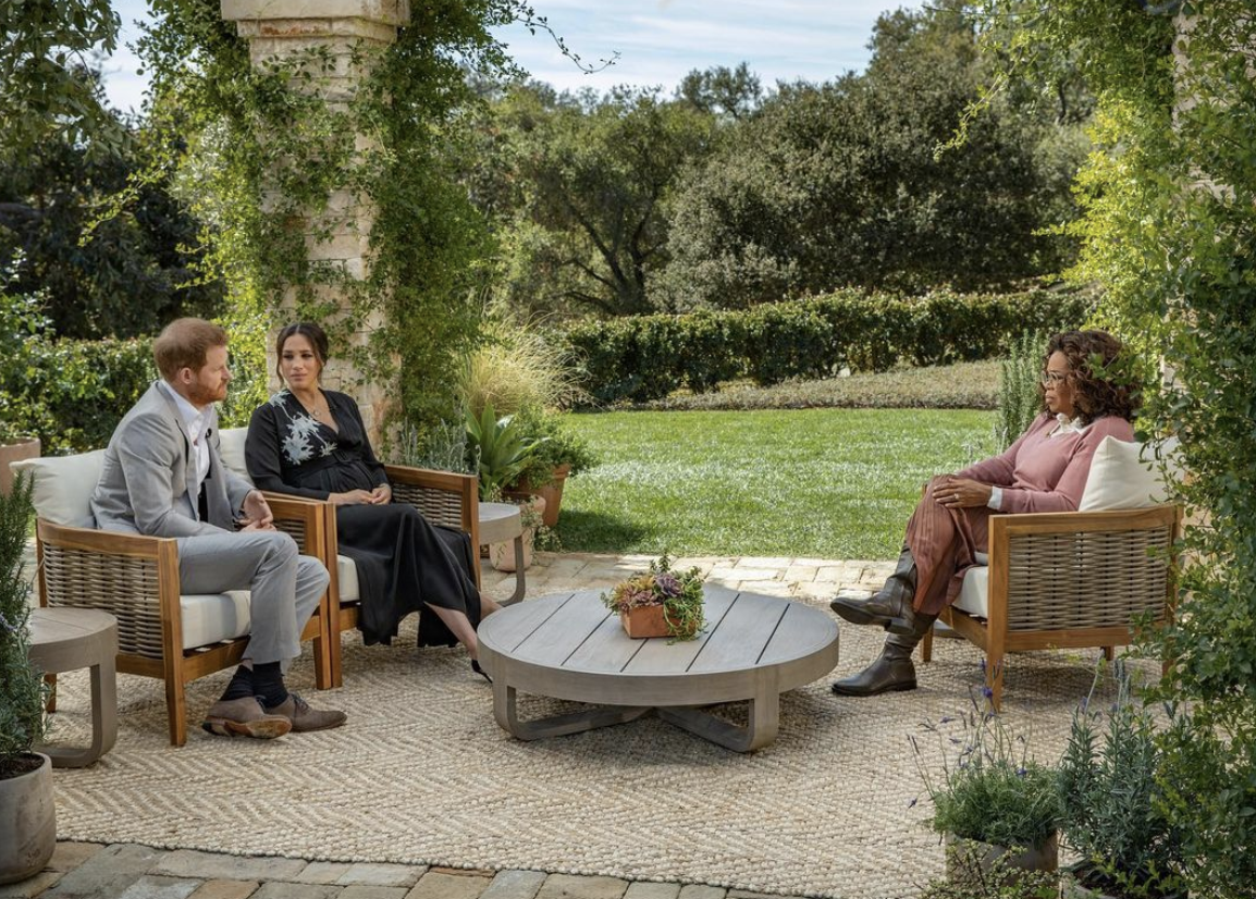 Oprah Winfrey interviews Duchess of Sussex Meghan Markle and Prince Harry. (Photo: Instagram)