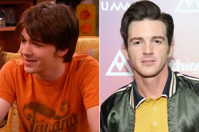 <p>Nickelodeon ; Michael Tran/Getty</p> Drake Bell as Drake Parker in 'Drake & Josh'. ; Drake Bell attends the Thirst Project's Inaugural Legacy Summit on July 20, 2019.