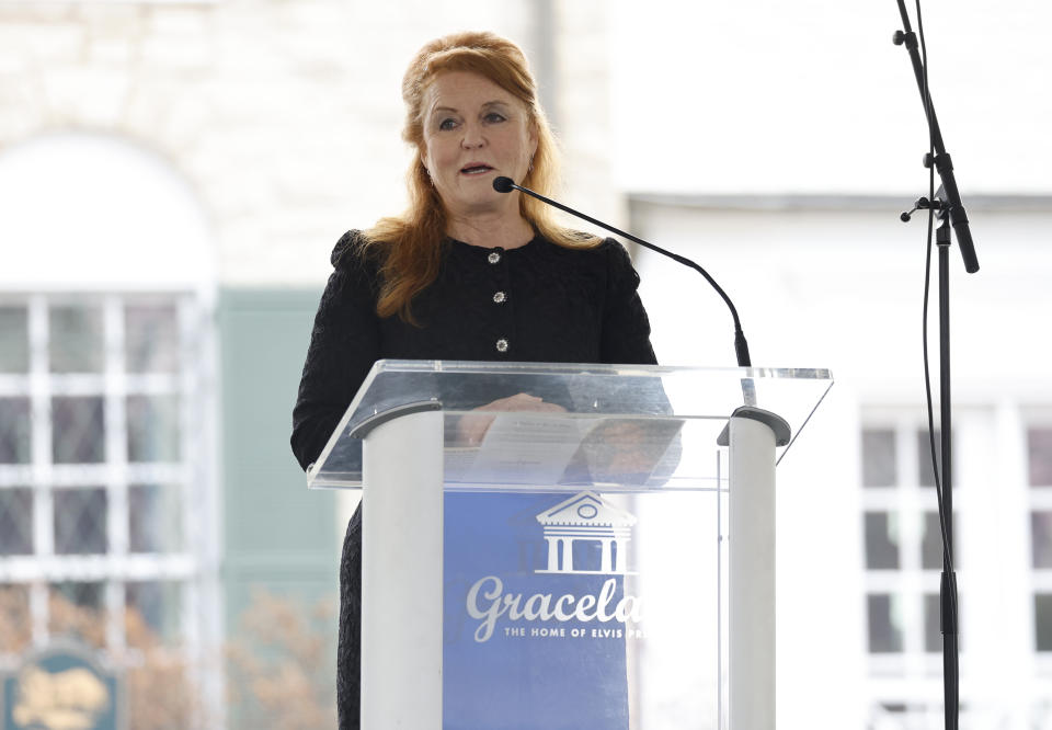 Sarah Ferguson celebrates her late friend Lisa Marie Presley. (Photo: Jason Kempin/Getty Images)