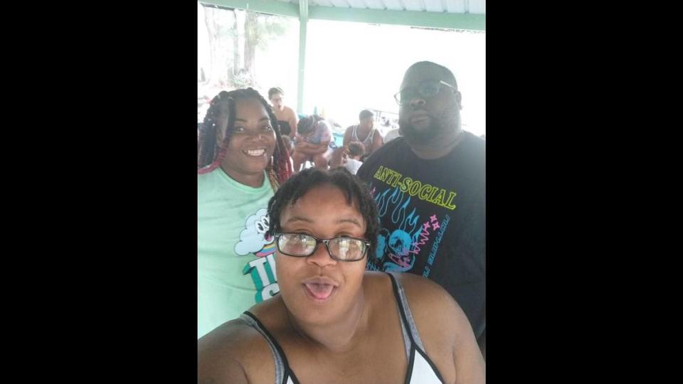 Drexel Mack pictured with his sisters Helen Lightbourne (left) and Carmon Mack (center).