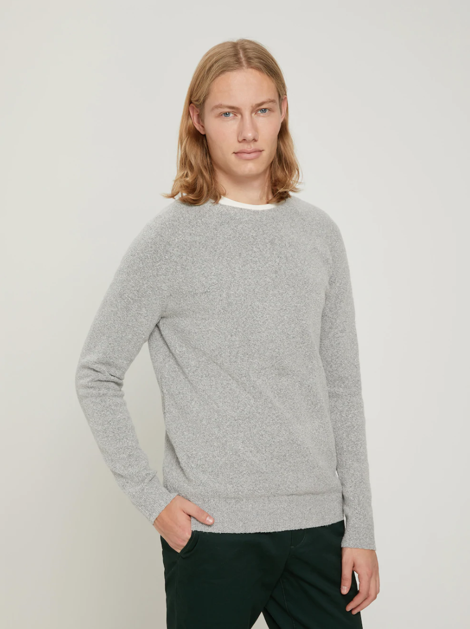 Raglan Sleeve Boucle Crewneck