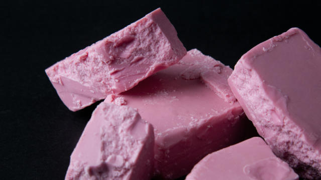 Ruby chocolate, the natural variety of chocolate that is pink and tastes  fruity without additives